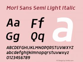 Morl Sans Semi Light Italic 1.000图片样张