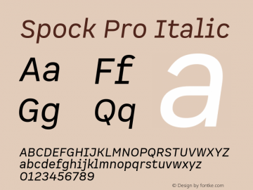 Spock Pro Italic 1.000图片样张