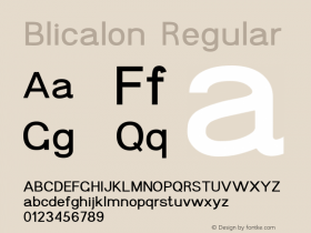 Blicalon Regular Version 1.000;hotconv 1.0.109;makeotfexe 2.5.65596图片样张