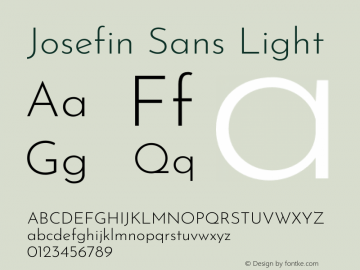 Josefin Sans Light Version 2.000图片样张