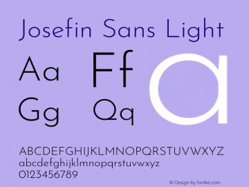 Josefin Sans Light Version 2.000图片样张