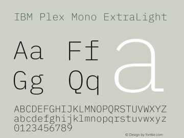 IBM Plex Mono ExtraLight Version 2.1图片样张