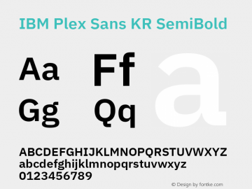 IBM Plex Sans KR SemiBold Version 1.000图片样张