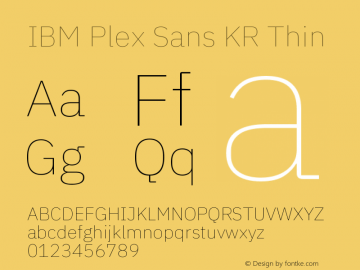 IBM Plex Sans KR Thin Version 1.000图片样张