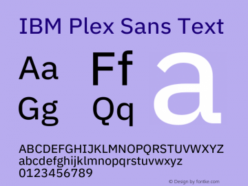 IBM Plex Sans Text Version 3.2图片样张