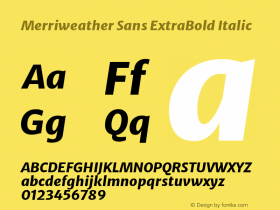 Merriweather Sans ExtraBold Italic Version 2.000; ttfautohint (v1.8.3)图片样张