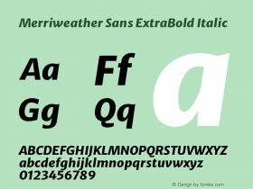 Merriweather Sans ExtraBold Italic Version 2.000图片样张