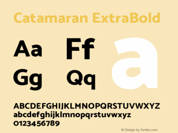 Catamaran ExtraBold Version 2.000; ttfautohint (v1.8.3)图片样张