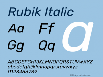 Rubik Italic Version 2.100图片样张
