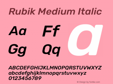 Rubik Medium Italic Version 2.100图片样张