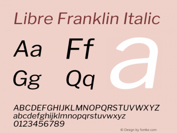 Libre Franklin Italic Version 2.000图片样张