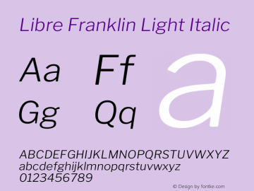 Libre Franklin Light Italic Version 2.000图片样张