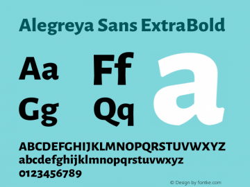 Alegreya Sans ExtraBold Version 2.009图片样张