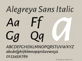 Alegreya Sans Italic Version 2.009图片样张