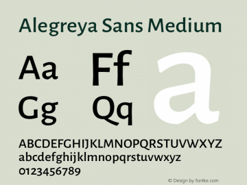 Alegreya Sans Medium Version 2.009图片样张