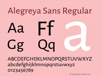 Alegreya Sans Regular Version 2.009图片样张