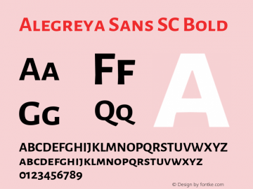 Alegreya Sans SC Bold Version 2.009; ttfautohint (v1.8.3)图片样张