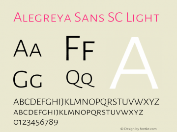 Alegreya Sans SC Light Version 2.009图片样张