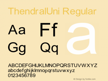 ThendralUni Regular Version 1.0; May, 2003 Font Sample