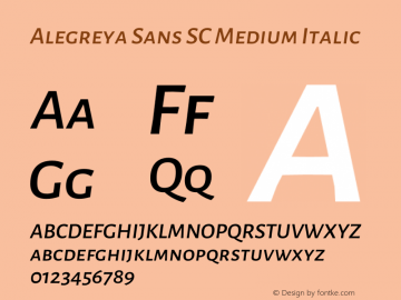 Alegreya Sans SC Medium Italic Version 2.009图片样张