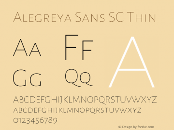 Alegreya Sans SC Thin Version 2.009图片样张