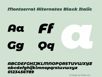 Montserrat Alternates Black Italic Version 7.200图片样张