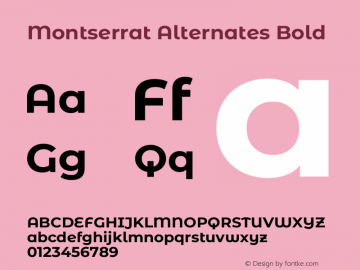 Montserrat Alternates Bold Version 8.000图片样张