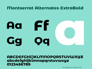 Montserrat Alternates ExtraBold Version 7.200图片样张