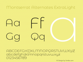 Montserrat Alternates ExtraLight Version 7.200图片样张