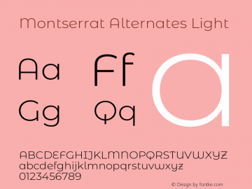 Montserrat Alternates Light Version 7.200图片样张
