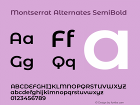 Montserrat Alternates SemiBold Version 8.000图片样张