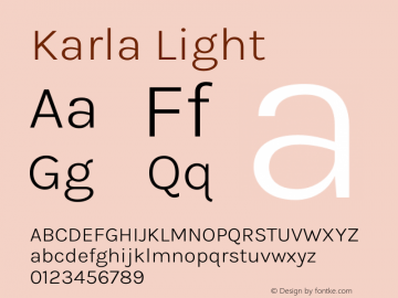 Karla Light Version 2.002图片样张