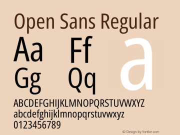Open Sans Regular Version 3.000图片样张