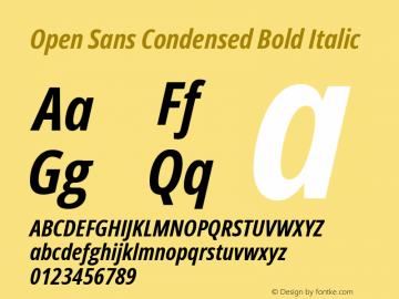 Open Sans Condensed Bold Italic Version 3.000; ttfautohint (v1.8.3)图片样张