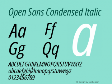 Open Sans Condensed Italic Version 3.000; ttfautohint (v1.8.3)图片样张