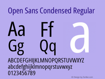 Open Sans Condensed Regular Version 3.000; ttfautohint (v1.8.3)图片样张