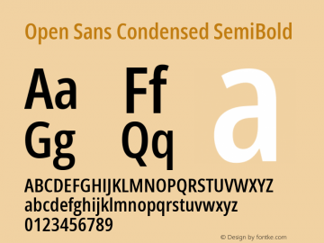 Open Sans Condensed SemiBold Version 3.000; ttfautohint (v1.8.3)图片样张