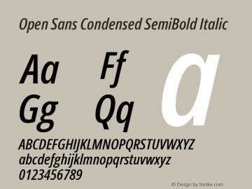 Open Sans Condensed SemiBold Italic Version 3.000; ttfautohint (v1.8.3)图片样张