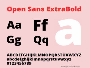 Open Sans ExtraBold Version 3.000; ttfautohint (v1.8.3)图片样张