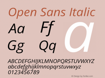 Open Sans Italic Version 3.000图片样张