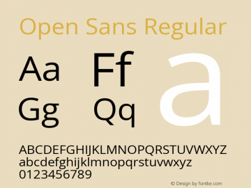 Open Sans Regular Version 3.000; ttfautohint (v1.8.3)图片样张