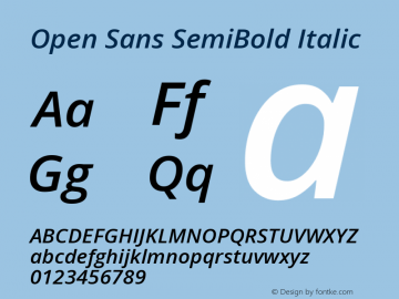 Open Sans SemiBold Italic Version 3.000; ttfautohint (v1.8.3)图片样张