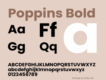Poppins Bold Version 5.002图片样张