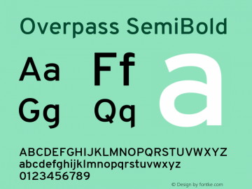 Overpass SemiBold Version 3.000;DELV;Overpass图片样张