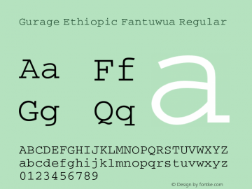 Gurage Ethiopic Fantuwua Version 1.0; 2008; initial release图片样张