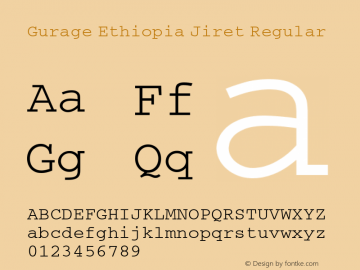 Gurage Ethiopia Jiret Regular Version 4.001图片样张