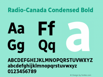 Radio-Canada Condensed Bold Version 0.001图片样张