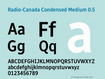 Radio-Canada Condensed Medium 0.5 Version 0.001;PS 0.1;hotconv 1.0.88;makeotf.lib2.5.647800 DEVELOPMENT图片样张