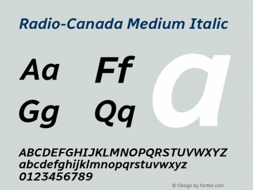 Radio-Canada Medium Italic Version 1.310图片样张