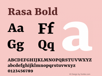 Rasa Bold Version 2.001; ttfautohint (v1.8.3)图片样张